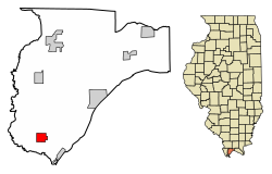 Location of Mounds in Pulaski County, Illinois.