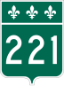 Route 221 marker