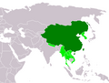 大清帝国极盛时期的疆域及附庸国。