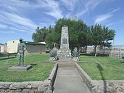 The Pvt. Matthew B. Juan Monument built in 1928 by stonemason Michael Sullivan, in the Mathew B. Juan-Ira H. Hayes Veterans Memorial Park.