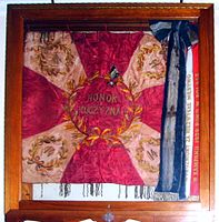 Standard of the 14th Jazlowiec Uhlan Regiment, created by alumnae of the Jazłowiec school in 1921, now in the Sikorski Institute, London