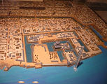 高松城和城下町的模型（陈列馆藏，图片上方为南）