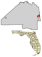 Location of Atlantic Beach in Duval County, Florida.