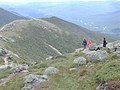 Hikers traversing the Franconia Ridge