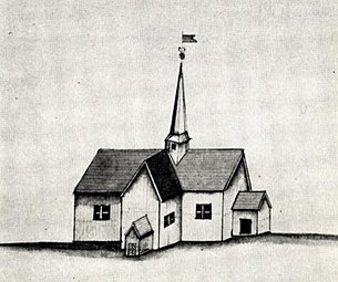 Sketch of the older church (1729-1864)