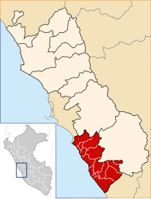 Location of Asia in the Cañete province
