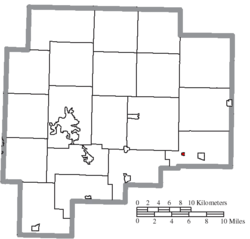 Location of Salesville in Guernsey County