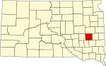 标示出迈纳县位置的地图