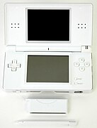 The Game Boy Advance filler cart and stylus, below the Nintendo DS Lite