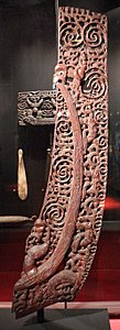 Māori volutes on a canoe sternpost, late 18th-early 19th century, wood and sheel, Musée du Quai Branly, Paris