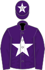 Purple, white star and star on cap