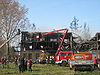 Charred remains of the homeless shelter in Kamień Pomorski, Poland