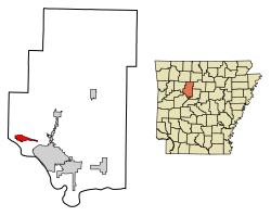 Location of London in Pope County, Arkansas.