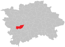 Location of Hlubočepy within the City of Prague.