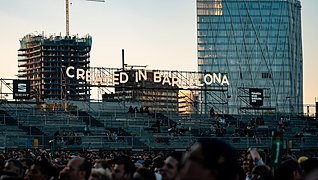 "Created in Barcelona" sign at Main Stage