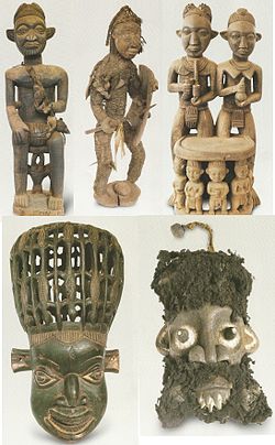 Sculptures found in the Babungo Museum