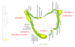 Maradhoo-Feydhoo is located in Addu Atoll