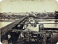 A photo by Karol Beyer of the construction of the bridge, 1862