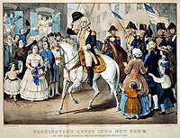 Washington's Entry into New York by Currier & Ives