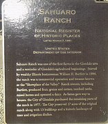 National Register of Historic Places Marker in Sahauro Ranch.