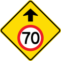 (MR-WDAD-2) Speed Limit Ahead (70 km/h) (used in Western Australia)