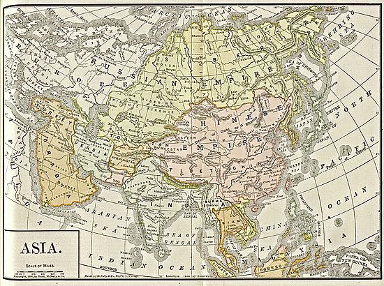 Map of Asia, 1892
