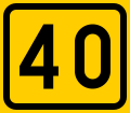 Road number (secondary road; main road, Class II; 40–99)