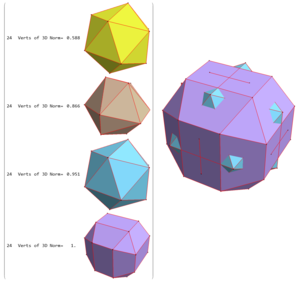 3D Visualization of the concentric hulls of the Snub 24 Cell