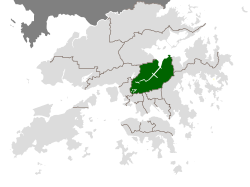 Location of Sha Tin District within Hong Kong