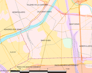 塞納河畔聖旺市鎮地圖