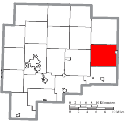 Location of Oxford Township in Guernsey County