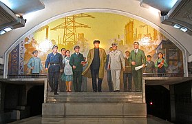 The Great Leader Kim Il-sung Among Workers