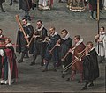 Image 37Musicians from 'Procession in honour of Our Lady of Sablon in Brussels.' Early 17th-century Flemish alta cappella. From left to right: bass dulcian, alto shawm, treble cornett, soprano shawm, alto shawm, tenor sackbut. (from Renaissance music)