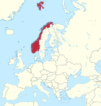 Location of Norway within Europe