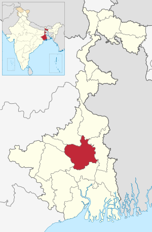 Location of Purba Bardhaman in West Bengal