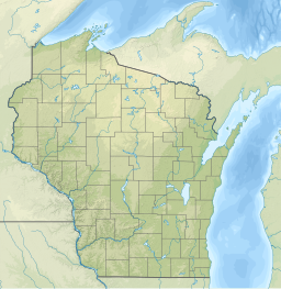 Location of Lake Winnebago in Wisconsin, USA.
