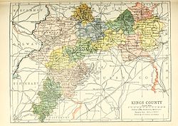 Baronies of County Offaly. Ballyboy is shaded pale green.