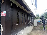 A residential building damaged by the earthquake