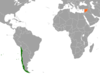 Location map for Chile and Syria.