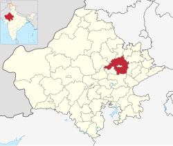 Location of Jaipur Rural district in Rajasthan