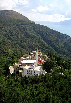 The mosque of Kaninë from above