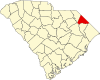 State map highlighting Dillon County