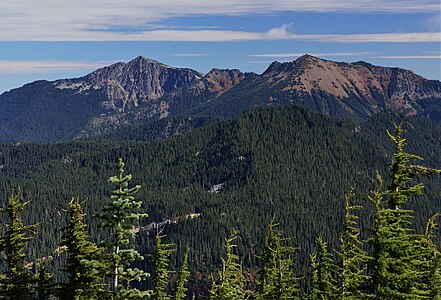 Mt. Howard (left) and Rock Mountain (right) in this view looking east from Mt. McCausland