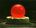 Single glowing Plutonium Oxide Sphere