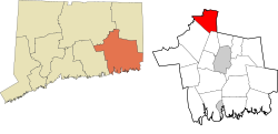 Windham's location within the Southeastern Connecticut Planning Region and the state of Connecticut