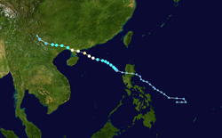 台风泰利的路径图