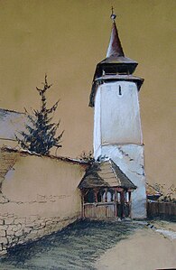 Steeple of Torja by Béla Tarcsay