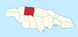 特里洛尼区在牙买加的位置