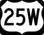 U.S. Route 25W marker