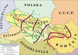 在特蘭西瓦尼亞西北、匈牙利及捷克的戰役示意圖（1944年－1945年）